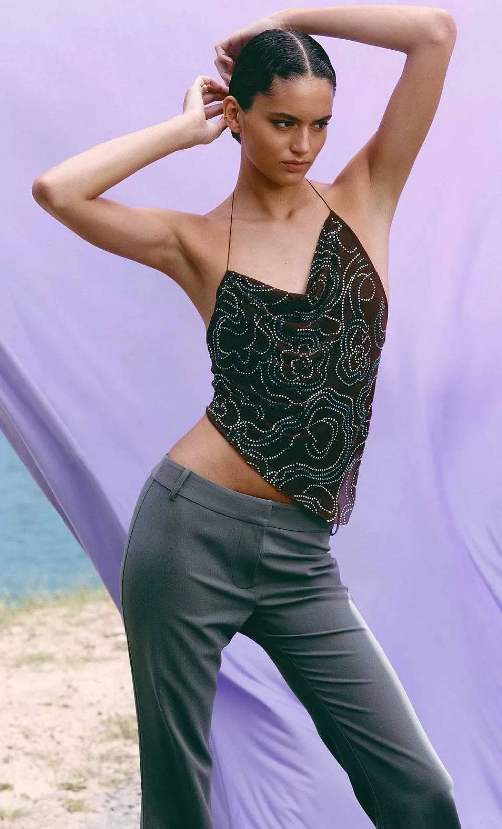 Women BEC + BRIDGE Party-Alize Asym Halter Top